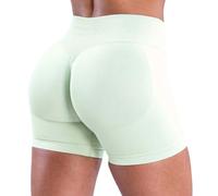 Genérico Ropa sexy de malla para mujer, pantalones cortos de yoga de cintura alta para entrenamiento, correr, gimnasio, deportes, elásticos, transpirables, cómodos, ropa activa, pantalones cortos de