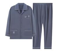 Genérico Ropa TaoíSta Zen Conjunto de Pijama de Cuadros para Otoño e Invierno Traje de Pijama Masculino de Hanfu de AlgodóN Estilo Kimono JaponéS para Tallas Grandes