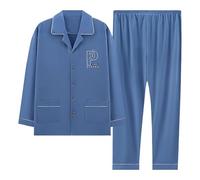 Genérico Ropa TaoíSta Zen Conjunto de Pijama de Cuadros para Otoño e Invierno Traje de Pijama Masculino de Hanfu de AlgodóN Estilo Kimono JaponéS para Tallas Grandes