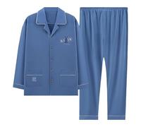 Genérico Ropa TaoíSta Zen Conjunto de Pijama de Cuadros para Otoño e Invierno Traje de Pijama Masculino de Hanfu de AlgodóN Estilo Kimono JaponéS para Tallas Grandes