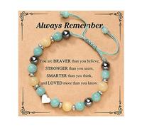 Genérico Rosa 2 Anillos Ajustable Natural Tejido a Mano Regalo de Graduación Pulsera Pareja Ancho Natural Perla Mensaje Joyería, talla única, Vidrio, No es una piedra preciosa