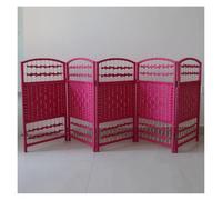 Genérico Rosa 5 Panel Room Divider Freestanding Woven Woven Screen Portable Folding Privacy Partition for Bedroom Office Living Space Easy Storage Durable Craft Paper Rattan Design