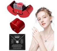 Genérico Rosa con Collar - Rosa Preservada | Forever Flowers, 1 Pieza De Joyería con Colgante De, Dije Floral Eterno | Regalo para Seres Queridos Ocasiones Especiales Día De San Valentín Día De La