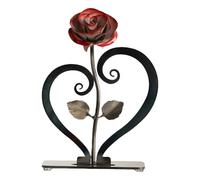 Genérico Rosa de Metal - Soporte para Rosas, Rosa de Metal con Soporte en Forma de corazón | metálicos, de Oficina, Regalo de San Valentín para Mujer, Novia, Madre