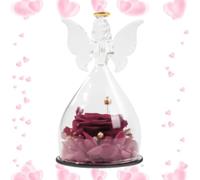 Generico Rosa estabilizada - Ángel hecho a mano rosa floreciente de larga duración | Flores para siempre de lujo, oración sincera, regalo de bendición para ella, mujeres, día de la madre, compl
