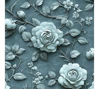 Genérico Rosa Flores Papel Pintado Autoadhesivo 0.45x20 m 3D Piedra Relieve Decorativo Muro Pegatina Impermeable Mate Papel Pared Grueso Fácil Limpiar Wallpaper para Dormitorio Salon Adhesivo Muebles