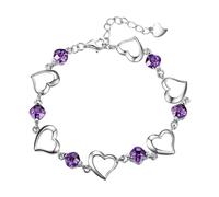 Genérico Rosa Natural Conectado 4 perlas Anillos Mujer Cadena All Jewelry For Women Varios Y Pareja Acero Joyería, talla única, Cobre, No es una piedra preciosa