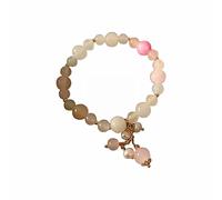 Genérico rosa para anillos gema perla pulseras diseño significado pulsera fresa buda serie chica mano cadena temperamento joyería elección varios regalo mensaje anillos, talla única, Cristal, No es