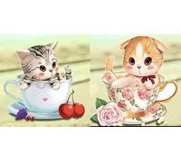 Genérico Rosace Pack 2 Kits diamond painting 5D PIEDRAS CUADRADAS 25 x 25 cm cada kit.Pintura diamante adulto e infantiles. Diamond painting kit completo.