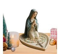 Genérico Rosary Holder Catholic, Retro Resin Jewelry Display Stand, 4.72x2.36 Inches Compact Rosaries, Decorative Religious Statue for Bookshelf, Bedroom, Nightstand, Wedding, Home Altar Decor