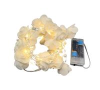 Genérico Rose Flower String Lights - 0.36W Artificial Battery Operated Romantic Lamp | Valentine's Day Decor RoseLights | 118.11 Inch White Rose And Pearl Faux Flower LED Fairy Lights