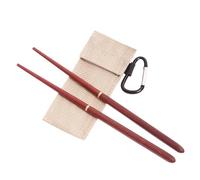 Genérico Rosewood Folding Wood | Chop Sticks - Chop Sticks, Detachable Red Sandalwood Wood, Outdoor Camping Utensils with Carry Bag, Carabiner