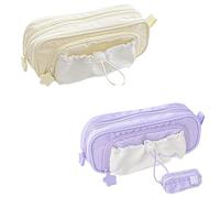 Genérico Rosy Posy Pencil Case, 2025 New RosyPosy Kawaii Pencil Case, PencilCase Big Capacity, Large Capacity Drawstring Multi-Pocket Design, Waterproof, Soft (Purple+Yellow)