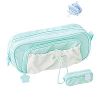 Genérico Rosy Posy Pencil Case, 2025 New RosyPosy Kawaii Pencil Case, PencilCase Big Capacity, Large Capacity Drawstring Multi-Pocket Design, Waterproof, Soft (Green)