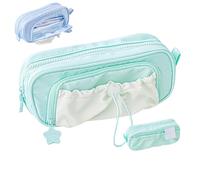 Genérico Rosy Posy Pencil Case, Large Capacity Drawstring Multi-Pocket Design, Waterproof, Soft Waterproof 45 Pens Ample Storage for Girls (Green)