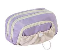 Genérico Rosy Posy Pencil Case, Large Opening Cute Pencil Case Box, Cute Aesthetic Pouch Holder Drawstring Pen Case, Waterproof High Capacity Stationery Storage Bag Student, Multi-Pocket (Purple)