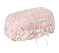 Genérico Rosy Posy Pencil Case, Large Opening Cute Pencil Case Box, Cute Aesthetic Pouch Holder Drawstring Pen Case, Waterproof High Capacity Stationery Storage Bag Student, Multi-Pocket (Pink)