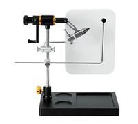 Genérico Rotary Fly Tying Vise Tools, Fishing Flies Hook Tying with Pedestal Base, Steel Jaws, Auxiliary Background Board, Universal Binding Station for Fishing Enthusiasts