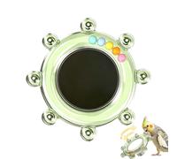 Generico Rotating Bird Mirror Toy For Parrot Cage Colorful Chewing Sound Wheel Interactive Bird Toy For Parakeet Canary Lovebird Cockatiel 8.5x8.5cm Cage Hanging Enrichment Accessory