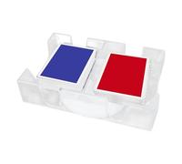 Genérico Rotating Card Tray, Clear Card Holder Deck, Playing Cards Discard Tray, Swivel Cards Holder, Sturdy and Practical for Kids, Adults, Poker Tables, Holds 2 Decks