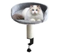 Genérico Rotating Cat Nest - 36x31x31 cm Iron Plush Sisal Adjustable 360 Design, Desktop Pet Bed Attachment | Kitten Comfort Hammock Ideal Indoor Home Apartment Living Room Bedroom Table Use