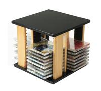 Genérico Rotating CD Storage Rack, Desktop CD Album Holder, Holds Up To 48 CDs, 4-Side Open Display, for Video Game Media/Movie Cases/VHS Box/Video Game Disks/Book/Magazine