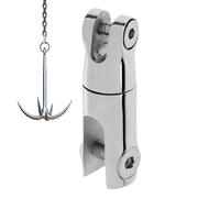 Genérico Rotating Connector, Heavy Duty Swivel Joint, 3.5x1.2 Inches Link with Section, Polished Steel Fastener, Marine Hardware with Pivot Design, Boat Attachment for Offshore Coastal