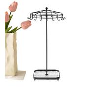 Genérico Rotating Jewelry Organizer Stand - Aesthetic Storage & Modern Necklace Holder | Versatile Earring And Bracelet Display | Stylish Home Decor For Women's Vanity And Small Apartment Spaces