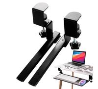 Genérico Rotating Keyboard Rail - Under Desk Mount for Efficiency | Steel Track with Sliding Panel, Adjustable Phone Holder, Compact Organizer for Office Table Dorm Study Room Laptop