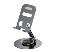Genérico Rotating Phone Stand Holder, Adjustable Foldable Smartphone Mount, Flexible Height & Angle Tabletop Dock for Desk, Home, Workplace, Kitchen, Travel & Video Streaming 3.54x1.26x4.02 Inches