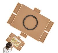 Genérico Rotating Puzzle Board, Wooden Jigsaw Table, 30x21.46in Portable Puzzle Organizer, Smooth Swivel Top, Built-In Storage Drawers for Puzzles Game Setup Adults Kids Use