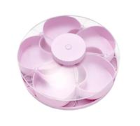 Genérico Rotating Snack Tray - Divided Container with Lid, Non Slip Party Platter for Vegetables Fruits Dips Appetizers, Travel Picnic Dining Table Serving Home Kitchen Entertaining Fun