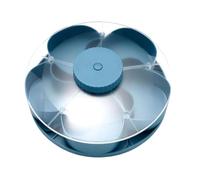 Genérico Rotating Snack Tray - Divided Container with Lid, Non Slip Party Platter for Vegetables Fruits Dips Appetizers, Travel Picnic Dining Table Serving Home Kitchen Entertaining Fun