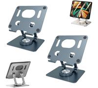 Genérico Rotating Stand for Laptop,Adjustable Laptop Stand with 360° Swivel Base and Heat-Ven,2025 New Upgraded Adjustable Computer Stands,for Office, Home, Travel (2pcsGray)