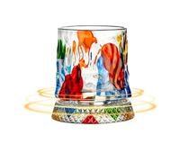 Genérico Rotating Whiskey Tumbler - 360 Degree Cup, Painted Crystal Glass, Alcohol Beverage Vessel, Elegant Cocktailware | Unique Drinking Experience, Premium Bar Gift For Men Women Couples