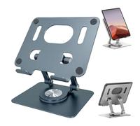 Genérico Rotiva Rotating Stand for Laptop, Adjustable 360° Rotating Bas, Foldable and Portable Computer Mount, Aluminum Alloy Desktop Tablet Holder (Grey)