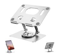 Genérico Rotiva Rotating Stand for Laptop,Adjustable Laptop Stands,Rotiva Rotating Stand for Laptops with 360 Rotatings Base, Ergonimic Foldable Laptops Riser, for Office,Home,Travel (Silver)