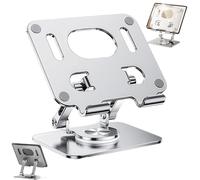 Genérico Rotiva Rotating Stand for Laptop, Foldable Computer Laptops Mount with 360° Rotation, Aluminum Alloy Laptop Riser with Heat-Vent, Efficient Heat (Silver)