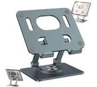 Genérico Rotiva Rotating Stand for Laptop, Foldable Computer Laptops Mount with 360° Rotation, Aluminum Alloy Laptop Riser with Heat-Vent, Efficient Heat (Grey)