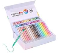 Genérico Rotuladores Acrílicos - Marcadores Artísticos de Punta Fina 1,0 mm,Bolígrafo De Gel Acrílico - para Tarjetas, Piedra, Vidrio, Tela, Madera, Álbum, Colorear, Dibujo, Manualidades DIY