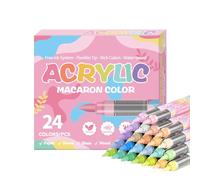 Genérico Rotuladores De Pintura Acrílica | 24 Colores para Piedras,Punta Suave Base Acuosa Resistente a Decoloración para Pizarra Vidrio Grabado Madera