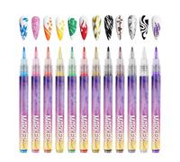 Genérico Rotuladores para Uñas, De Secado Rápido Punta Fina 12 Colores, Set de 12 Colores para Diseño de Uñas para Niñas, Para Niños Adultos Principiantes Dibujo Pintura Punteado y