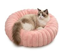 Genérico Round Calming Cat Bed, Washable Donut Dog Bed for Indoor Puppy Kitten (Pink,70cm)