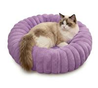 Genérico Round Calming Cat Bed, Washable Donut Dog Bed for Indoor Puppy Kitten (Purple,70cm)