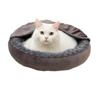 Genérico Round Cat Bed, Dog Warm Bed, 23,62 x 23,62 x 5,51 in with Cover Cave, Coved Pet Beds, Sleeping Spot for Kittens & Puppies, Outdoor Use, Travel, Winter, Sleep, relajación