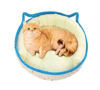 Genérico Round Cat Bed | Woven Cat Bed | No Sticky Hair Cat Bed, Kitten Scratching Board, Cotton Rope Cat Bed, Summer Cool Cat Nest, Cute Cat Ear Design Bed, Cat Nest for Indoor Use