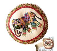 Genérico Round Chair Cushions, Meditation Floor Pads, 16x16in Authentic Bohemian Tatami Mats, Thick Double-Sided Design, Soft Breathable Fabric for Home, Bedroom, Living Room Use