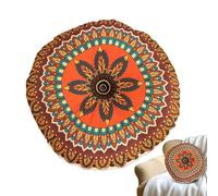 Genérico Round Chair Cushions, Meditation Floor Pads, 16x16in Authentic Bohemian Tatami Mats, Thick Double-Sided Design, Soft Breathable Fabric for Home, Bedroom, Living Room Use