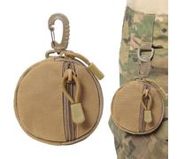 Genérico Round Coin Purse - Multi-Function Change Wallet For Money, Keys, Earphones & Lipstick | Compact Zipper Pouch For Cash, Cards, and Small Essentials, Portable Waist Bag & Pocket Organizer