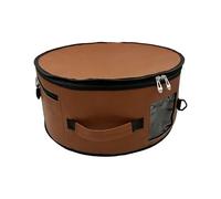 Genérico Round Hat Box, Foldable Cap Storage Case, 15.94x7.48 Inches Organizer with Clear Window, PU Leather Protective Carrier, Cowboy Hat Holder with Dust Proof Lining, Storage Box for Men Women
